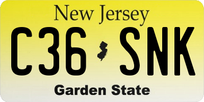 NJ license plate C36SNK