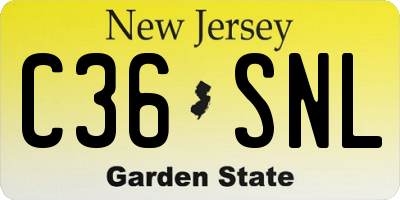 NJ license plate C36SNL