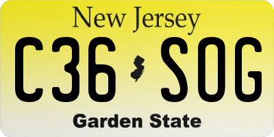 NJ license plate C36SOG