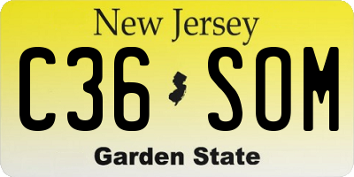NJ license plate C36SOM