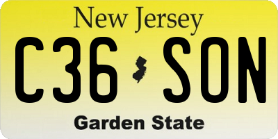 NJ license plate C36SON
