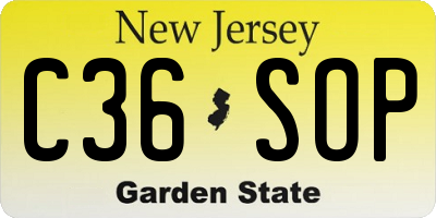 NJ license plate C36SOP