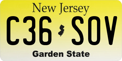 NJ license plate C36SOV