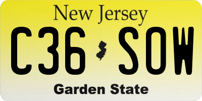 NJ license plate C36SOW