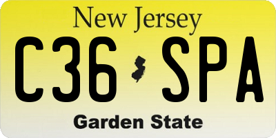 NJ license plate C36SPA