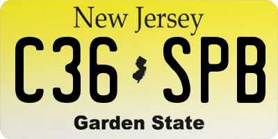 NJ license plate C36SPB