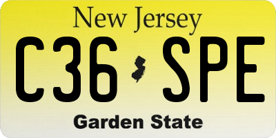 NJ license plate C36SPE