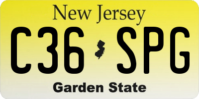 NJ license plate C36SPG