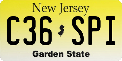 NJ license plate C36SPI