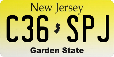 NJ license plate C36SPJ
