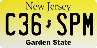 NJ license plate C36SPM