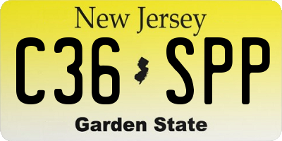 NJ license plate C36SPP