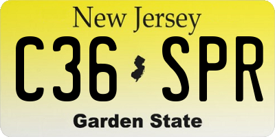 NJ license plate C36SPR