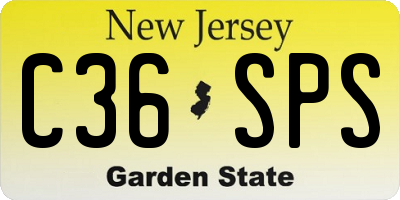 NJ license plate C36SPS