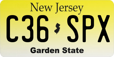 NJ license plate C36SPX