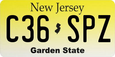 NJ license plate C36SPZ