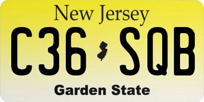 NJ license plate C36SQB