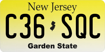 NJ license plate C36SQC