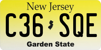 NJ license plate C36SQE