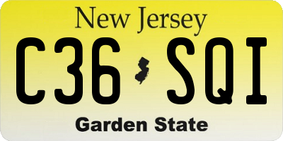 NJ license plate C36SQI