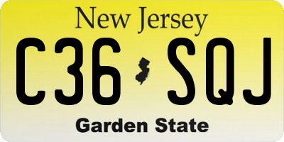 NJ license plate C36SQJ