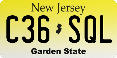 NJ license plate C36SQL