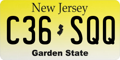 NJ license plate C36SQQ