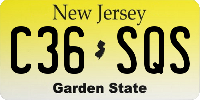 NJ license plate C36SQS