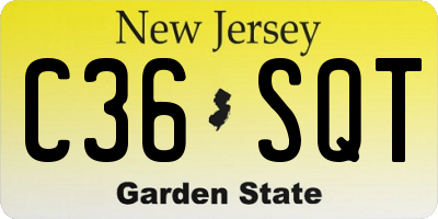 NJ license plate C36SQT