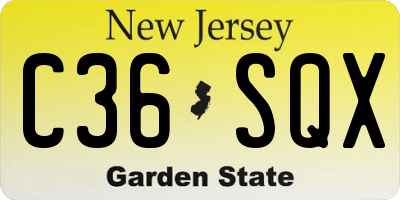 NJ license plate C36SQX