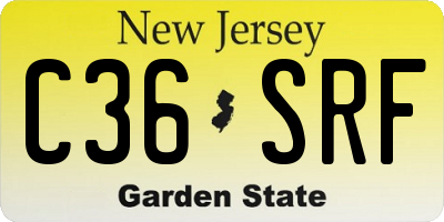 NJ license plate C36SRF