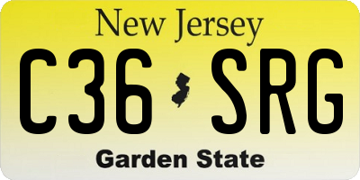 NJ license plate C36SRG