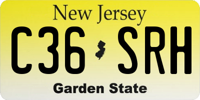 NJ license plate C36SRH