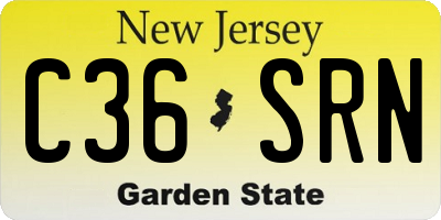 NJ license plate C36SRN