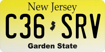 NJ license plate C36SRV