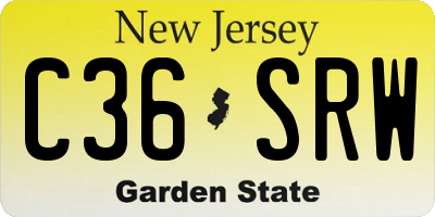 NJ license plate C36SRW