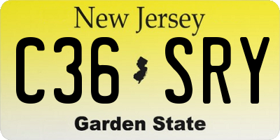 NJ license plate C36SRY