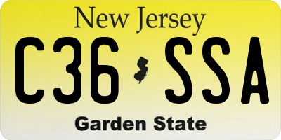 NJ license plate C36SSA