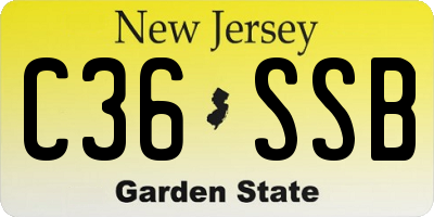 NJ license plate C36SSB