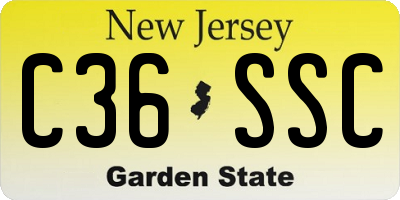 NJ license plate C36SSC