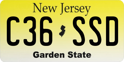 NJ license plate C36SSD