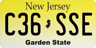 NJ license plate C36SSE
