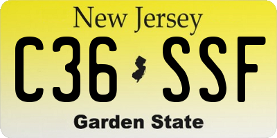 NJ license plate C36SSF