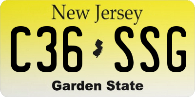 NJ license plate C36SSG