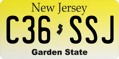 NJ license plate C36SSJ