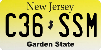 NJ license plate C36SSM