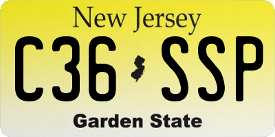 NJ license plate C36SSP