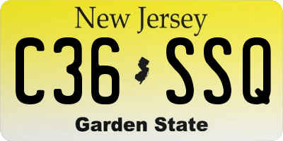 NJ license plate C36SSQ
