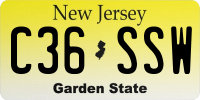 NJ license plate C36SSW