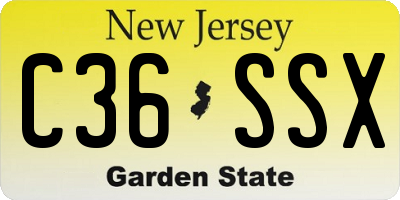 NJ license plate C36SSX